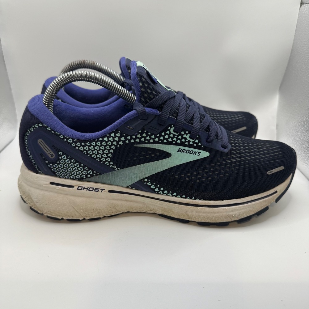 Brooks 9 Ghost 14 Running Shoes Womens Navy Purple 1203561B446